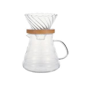 Coffee server and funnel with bamboo lid